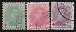 Belgie  .   OBP    .    129/131    .    O     .    Gestempeld     .   /   .    Oblitéré - 1914-1915 Rotes Kreuz