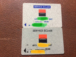 2 CARTES Bancaires  SOCIÉTÉ GÉNÉRALE  Service Éclair - Disposable Credit Card