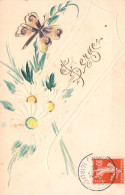 FETES - Fleurs - Prénom - SERGE - Papillon - Carte Postale Ancienne - Other & Unclassified