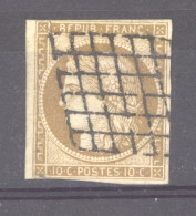 France  :  Yv  1b  (o) Bistre Verdâtre Foncé  ,   N2 - 1849-1850 Ceres