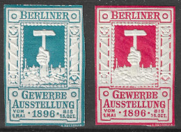 BERLIN 1896 Berliner Gewerbe Ausstellung Trade Exhibition FULL SET  VIGNETTE Reklamemarke Cinderella Erinnofili  - Erinnofilia