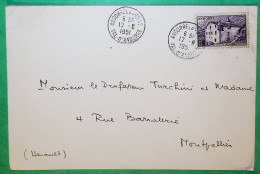 YT N°124 5F VIOLET SEUL SUR LETTRE ANDORRE LA VIEILLE TARIF IMPRIME POUR MONTPELLIER HERAULT 1951 LETTRE COVER FRANCE - Storia Postale