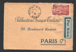 MAROC Lettre  1934  1,50 Fr  Rabat  PA36  Seul Sur Lettre De Rabat Pour Paris - Airmail