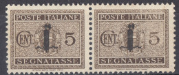 ITALIA, REPUBBLICA SOCIALE - 1944 - Coppia Di Due Segnatasse Nuovi Yvert 17 Non Linguellati, Seconda Scelta - Postage Due