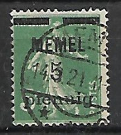 MEMEL OCCUPAZIONE TEDESCA 1920 FRANCOBOLLI DI FRANCIA SOPRASTAMPATICON VALORE IN PFENNIG UNIF. 18 USATO VF - Otros & Sin Clasificación