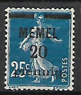 MEMEL OCCUPAZIONE TEDESCA 1920 FRANCOBOLLI DI FRANCIA SOPRASTAMPATICON VALORE IN PFENNIG UNIF. 20 MLH VF - Autres & Non Classés