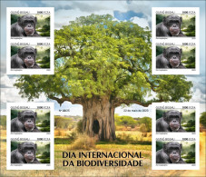 GUINEA BISSAU 2023 - IMPERF MINISHEET 8V - CHIMPANZEE CHIMPANZE CHIMPANZEES CHIMPANZES APE APES MONKEY MONKEYS - MNH - Scimpanzé