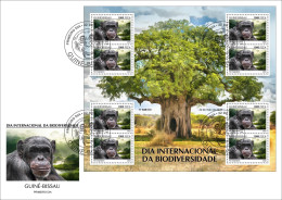 GUINEA BISSAU 2023 - FDC MINISHEET 8V - CHIMPANZEE CHIMPANZE CHIMPANZEES CHIMPANZES APE APES MONKEY MONKEYS - Chimpancés