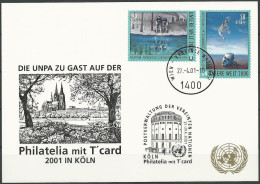 UNO WIEN 2001 Mi-Nr. 227 WEISSE KARTE - PHILATELIA KÖLN 27.04.2001 - Covers & Documents