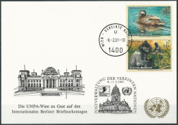 UNO WIEN 2001 Mi-Nr. 225 WEISSE KARTE - BERLIN 08.02.2001 - Covers & Documents