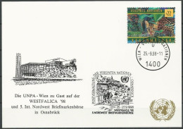 UNO WIEN 1998 Mi-Nr. 190 WEISSE KARTE - WESTFALICA OSNABRÜCK 25.09.1998 - Covers & Documents