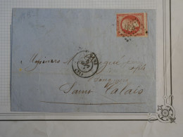 BW18  BELLE FRANCE  LETTRE 1859 A ST CALAIS   + N°17B + VOISIN + + AFFRANCH.  INTERESSANT+ + - 1853-1860 Napoleone III