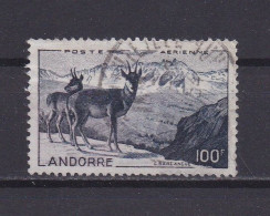 ANDORRE FRANCAIS 1950 PA N°1 OBLITERE PAYSAGE - Poste Aérienne