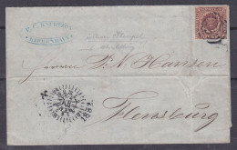 Danemark - Lettre De 1852 - 4 Marges - Oblit Copenhagen - Exp Vers Flensburg - Avec Cachet Rare - - Brieven En Documenten