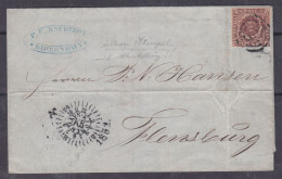 Danemark - Lettre De 1852 - 4 Marges - Oblit Copenhagen - Exp Vers Flensburg - Avec Cachet Rare - - Lettres & Documents