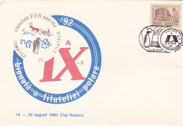 POLAR PHILATELY, CLUJ NAPOCA POLAR PHILATELIC EXHIBITION, PENGUINS, REINDEER, SPECIAL COVER, 1992, ROMANIA - Events & Commemorations