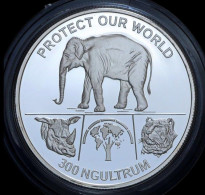 300 Ngultrum 1994 Let's Protect Our World - Elephant, Tiger, Rhino, (60) Bhutan - Bhutan
