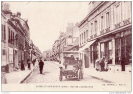 ROMILLY-SUR-SEINE - RUE DE LA BOULE D'OR - TRÈS ANIMÉE !!! - AUTOMOBILE - PASSANTS - DOS ÉCRIT - Romilly-sur-Seine