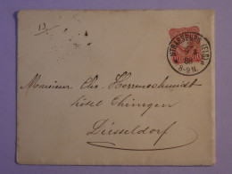 BW19  ELSASS BELLE   LETTRE 1888 STRASBURG A DUSSELDORF GERMANY    + + + AFFRANCH.  INTERESSANT+ + - Briefe U. Dokumente