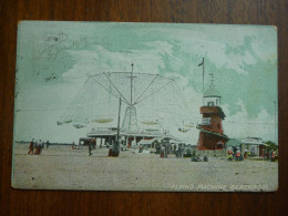 CPA TIMBRE STAMP 1909 - FLYING MACHINE BLACKPOOL MACHINE VOLANTE MANEGE FETE FORAINE LIGHTHOUSE PHARE - Blackpool