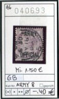 Grossbritannien 1896 - Great Britain 1896 - Grand Bretagne 1896 - Michel "ARMY 8" Official -  Oo Oblit. Used Gebruikt - - Used Stamps
