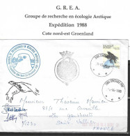 Lettre GROENLAND 88  Groupe De Recherche En écologie.- Expédition Côte Nord-est - Covers & Documents