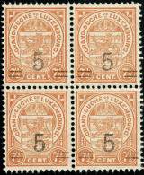 Luxembourg, Luxemburg 1915 Ecusson Bloc 4x 5c./7,5c. Surcharge Neuf MNH** - 1907-24 Scudetto