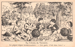 ENFANTS - LITTLE GIRL - MAEDCHEN - Jolie Carte Fantaisie(14) En Colonie De Vacances Pique Nique - Groupes D'enfants & Familles