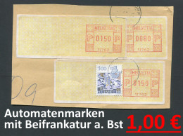 Suisse ATM - Schweiz ATM - Switzerland ATM - Michel ATM + Beifrankatur Auf Bst/sur Fragment  Oo Oblit. Used Gebruikt - Automatenzegels