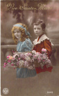 VIVE SAINTE MARIE - Enfants - Mode - Fleurs -  Carte Postale Ancienne - Autres & Non Classés