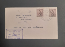 29 June 1951Tasman Empire Airways Melbourne  To Christchurch  First Official Direct Air Mail Cover - Eerste Vluchten