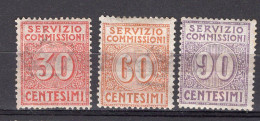 Z6191 - ITALIA REGNO COMMISSIONI SASSONE N°1/3 * - Segnatasse