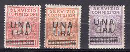 Z6195 - ITALIA REGNO COMMISSIONI SASSONE N°4/6 * - Segnatasse