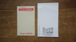 2 Anciens Carnet De Commande , Pub Suze Et Sirops Crozet "" En Très Bon état "" - Rechnungen