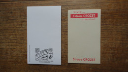 2 Anciens Carnet De Commande , Pub Suze Et Sirops Crozet "" En Très Bon état "" - Fatture