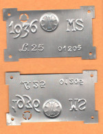 Italia Tassa 25 Lire 1936 X Carri Agricoli Carretti Ventennio Fascista Targa Alluminio Targhe - Number Plates