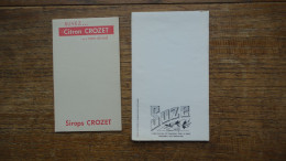 2 Anciens Carnets De Commande Pub Suze Et Sirops Crozet - Facturas