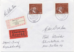 DDR 1990 400.Geburtstag Von Frans Hals 1.- M (2x Ex. Block) Auf Portogerechte Kab.-R-Eilbrief (Porto 2.-: Briefe > 20g - Briefe U. Dokumente