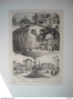 GRAVURE 1873. AUTRICHE. PARC DE L’EXPOSITION DE VIENNE. BAZAR TURC. PAVILLON PERSAN. CERCLE ORIENTAL. FORESTIERE HONGRIE - Chansonniers