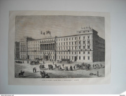 GRAVURE 1873. AUTRICHE. VIENNE. L’HOTEL DONAU, A LEOPOLDSTADT. - Chansonniers
