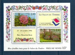 France 1993.Bloc Salon Du Timbre Fleur Rhododendrons.. - Blocs Souvenir