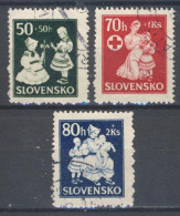 Slovaquie 1943 Mi 112-4 (Yv 83-5), Obliteré, - Gebruikt