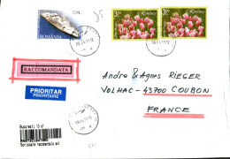 ROUMANIE AFFRANCHISSEMENT COMPOSE SUR LETTRE RECOMMANDEE POUR LA FRANCE 2011 - Brieven En Documenten