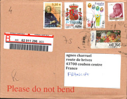 ESPAGNE AFFRANCHISSEMENT COMPOSE SUR LETTRE RECOMMANDEE POUR LA FRANCE 2011 - Cartas & Documentos