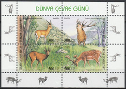 Turkey, Türkei - 2003 - World Environment Day (Deers) - 1.Mini S/Sheet ** MNH - Unused Stamps