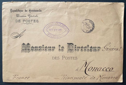 Lettre SEPT 1885 GUATEMALA Dateur "correspondancia Official GUATEMALA " Au Directeur Des Postes à MONACO !! RARETÉ !! - Guatemala