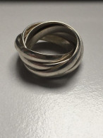 Bague En Argent Massif (5 Anneaux Entrelacés )taille:55 - Anillos