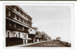 Real Photo Postcard, Kent, Deal, The Marina, Sandringham Hotel, House, Sea Front, Footpath. - Dover