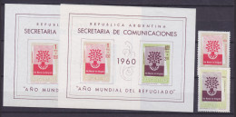 Argentina 1960 Mi. 720-21 + Blocks 12x & 12y Weltflüchtlingsjahr  World Refugee Year, MNH** - Ongebruikt