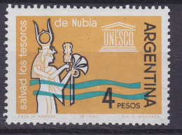 Argentina 1963 Mi. 825, 14p. Schutz Der Nubischen Denkmäler UNESCO Emblem, MNH** - Neufs